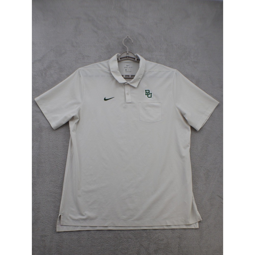 Nike Baylor Bears Dri-FIT Polo Mens XL White BU Golf Performance AO5438-111